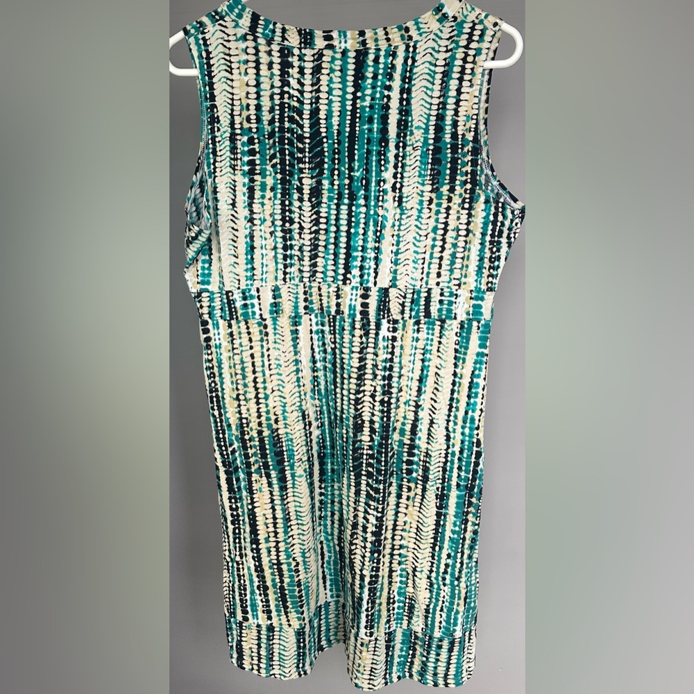 Calvin Klein Jeans Size LARGE Teal and Cream Sleeveless Dress - Picture 2 of 6